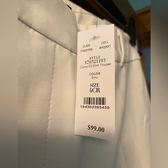 Curvy WHBM® Elle Slim Trouser Comfort Stretch Pant in Ecru NWT - Picture 7 of 7